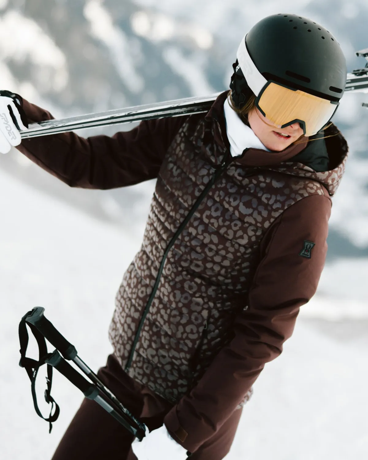 Spyder Ponderosa skijakke leopard vanntett 30K
