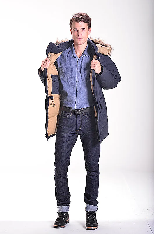Schott NYC 9156D dunparka svart hette avtakbar