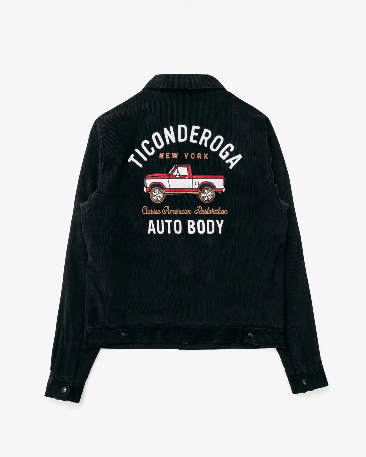 Schott NYC 8605 kordfløyelsjakke svart brodert