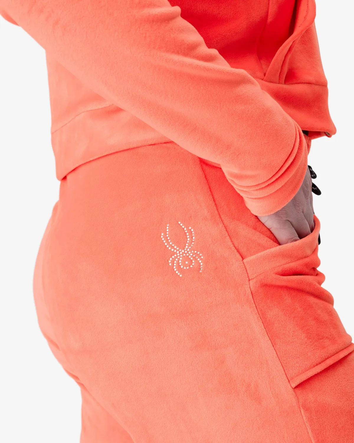 Spyder Shimmer velurbukse dame coral avslappet
