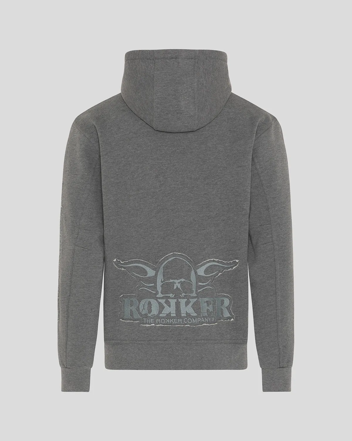 Rokker Zip Light Grey hoodie herre 500 g/m2