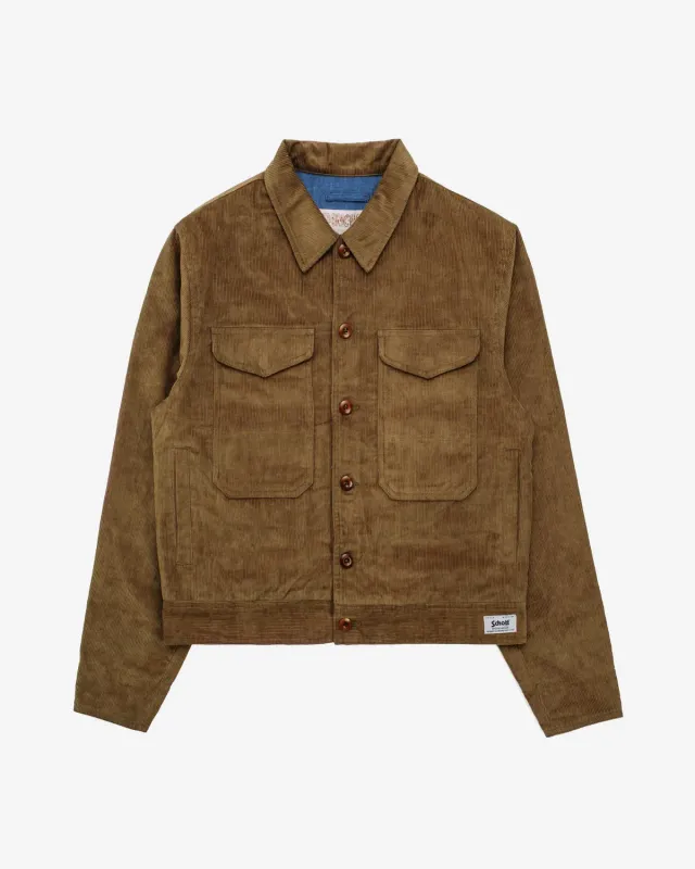 Schott NYC 8612 arbeidsjakke oliven kord