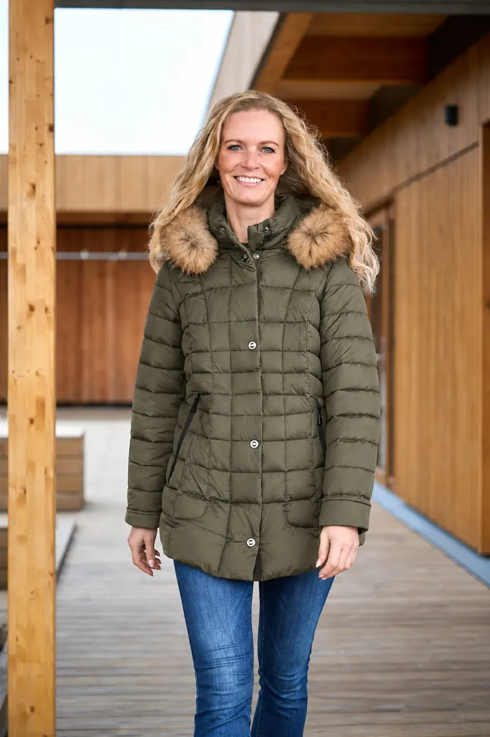 Danwear Windfield Karin P vinterjakke grønn varm