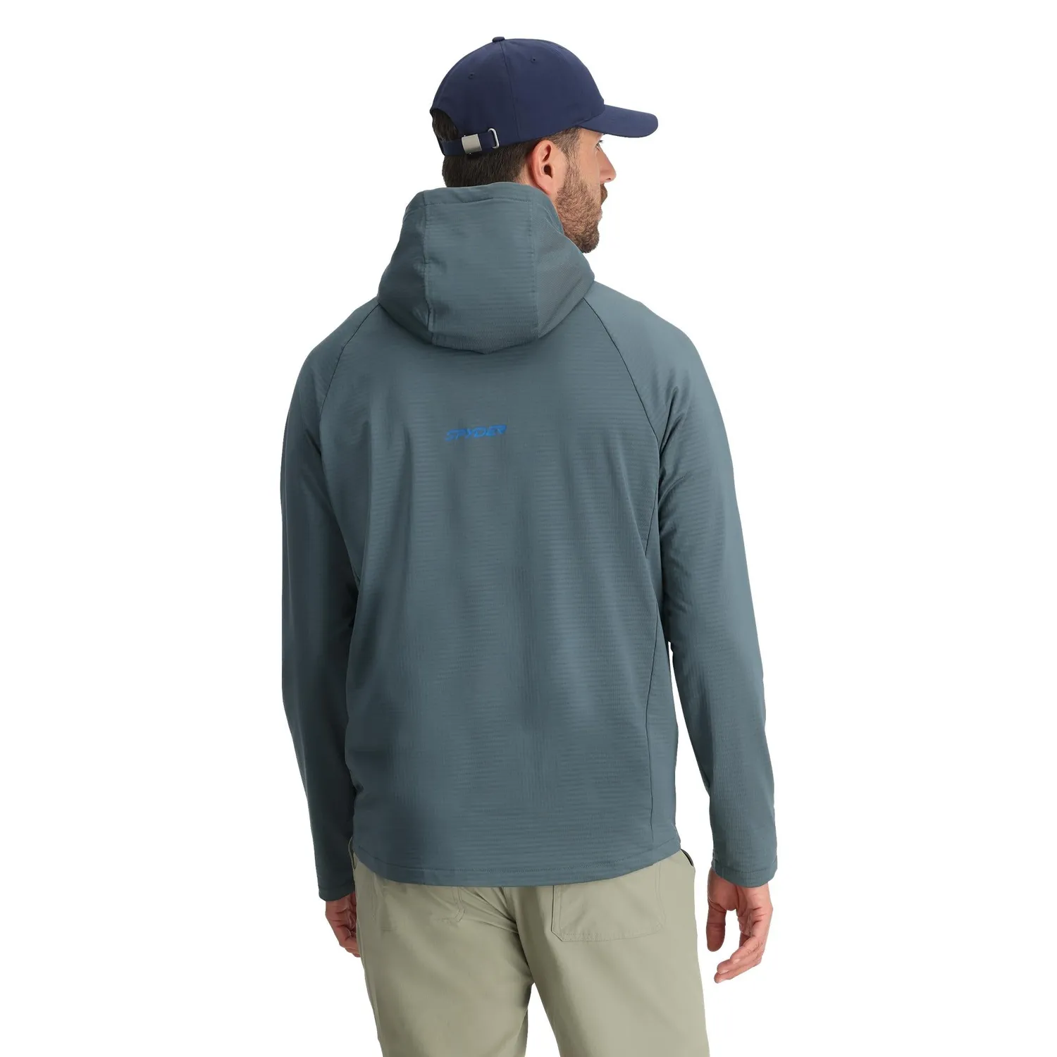Spyder Gridweb Fleece Hoodie herre slate blue varm