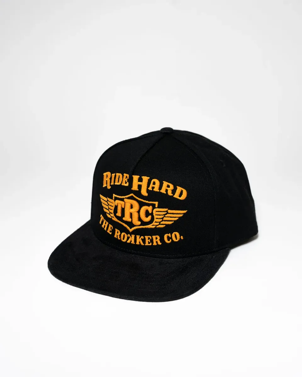Rokker Ride Hard Snapback caps Black justerbar