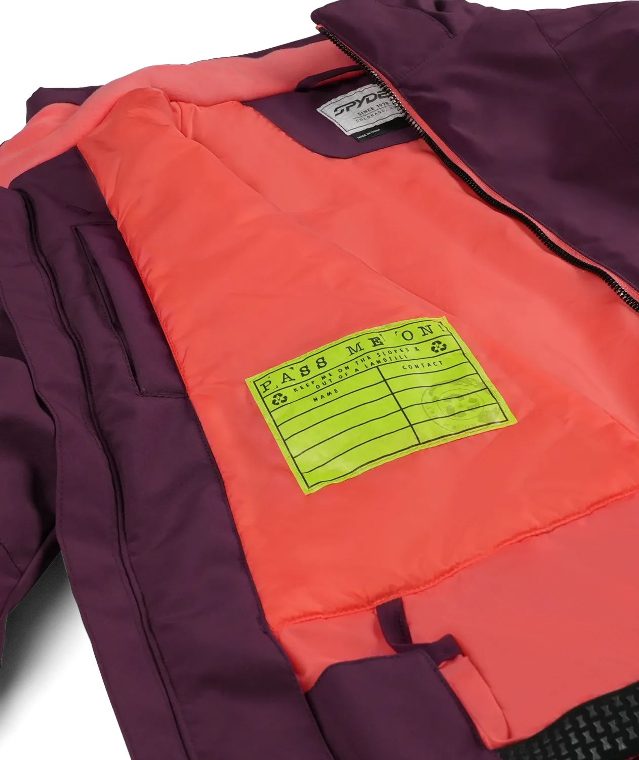 Spyder Lola skijakke jente plum vanntett 10K