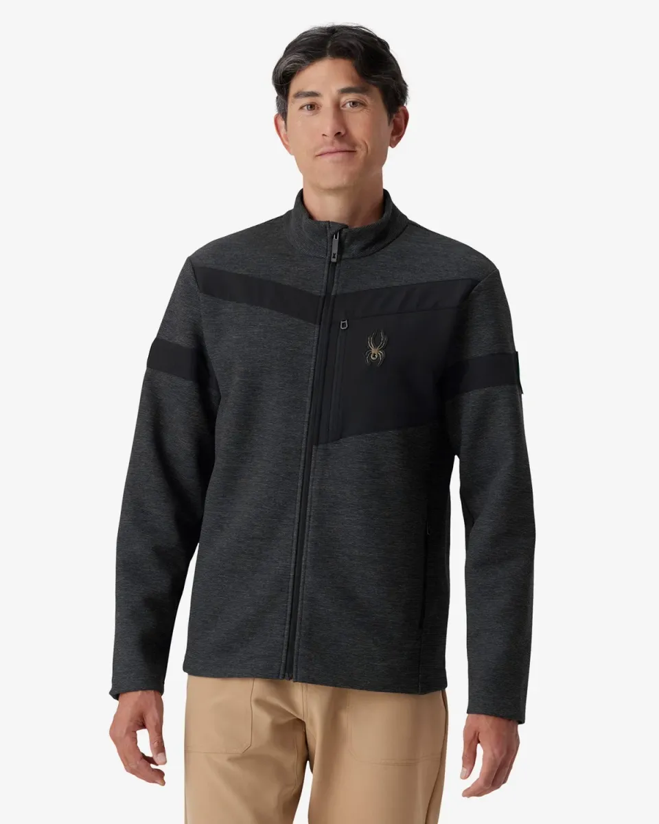 Spyder Wengen Sweater Fleece jakke Black Melange vindtett