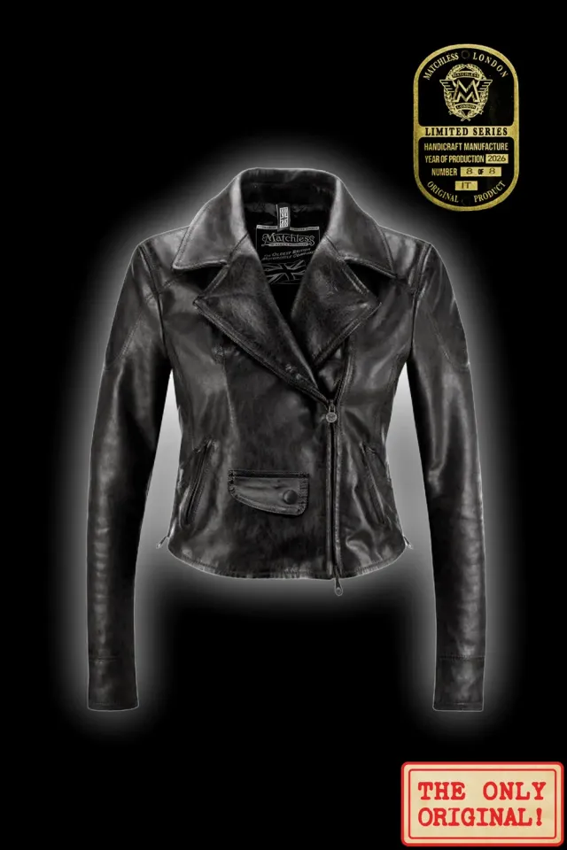 Matchless Chelsea Biker Blouson skinnjakke antikk dame