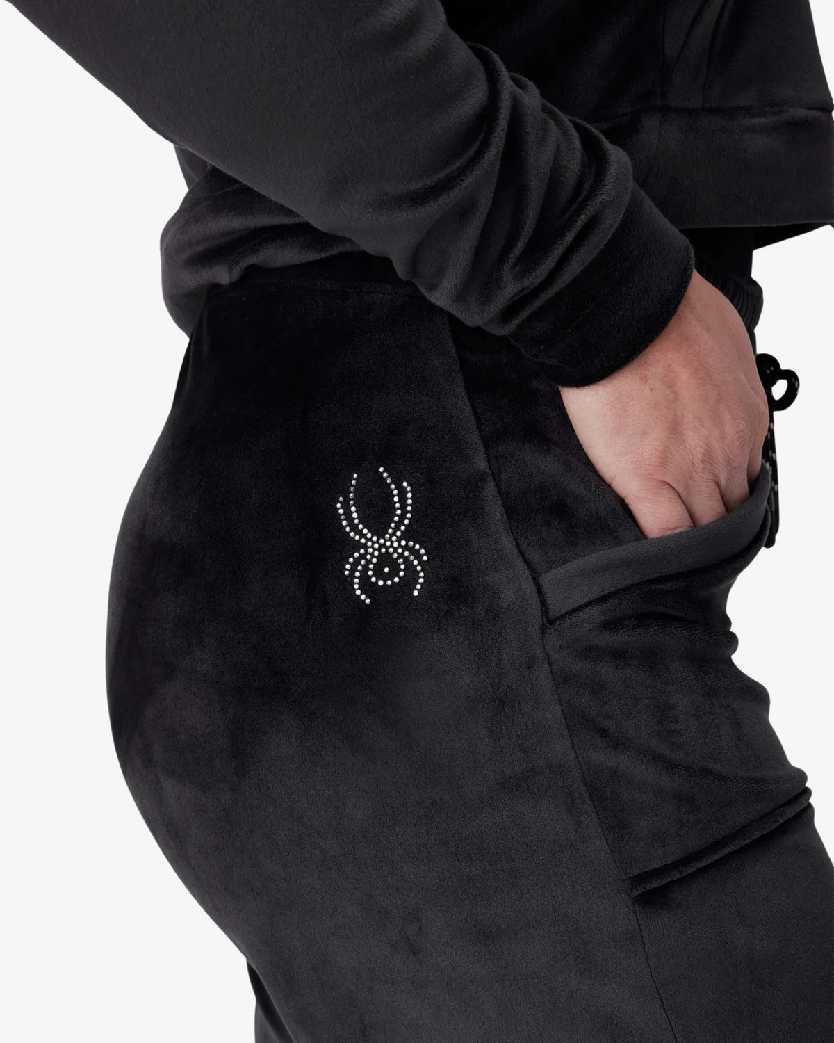 Spyder Shimmer velurbukse dame svart avslappet