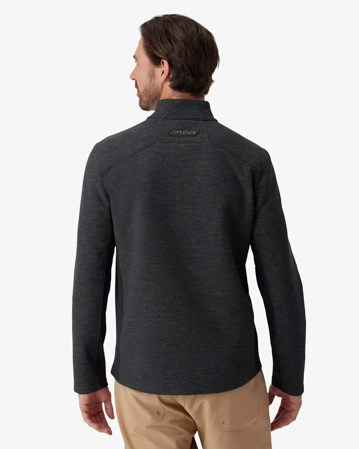 Spyder Bandit fleecegenser quarter-zip black melange DWR