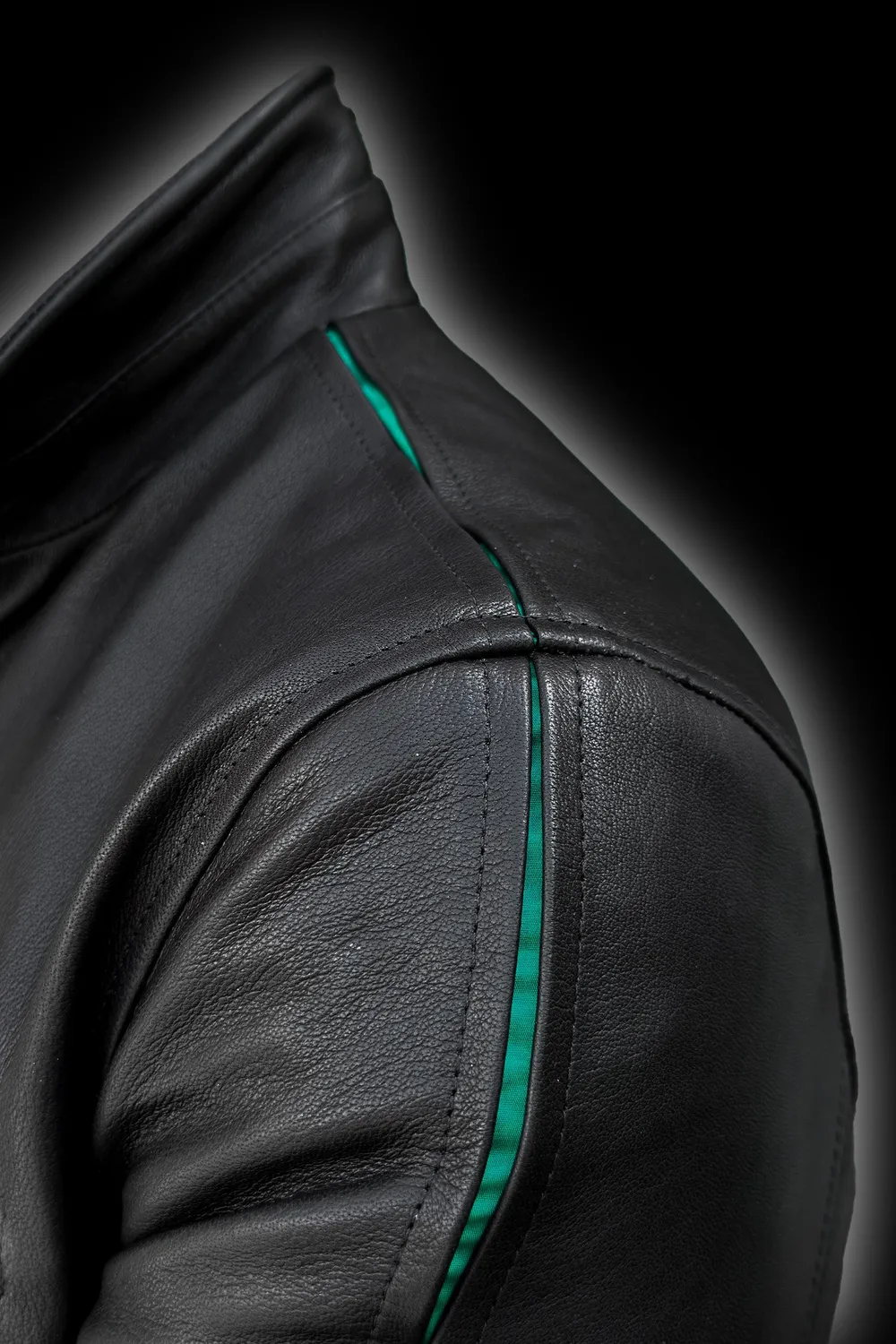 Matchless Brighton Blouson skinnjakke svart grønn elastisk