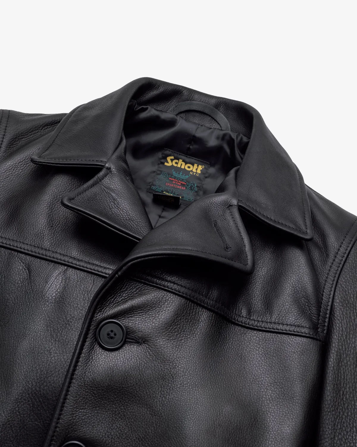 Schott NYC 564 car coat skinnjakke svart