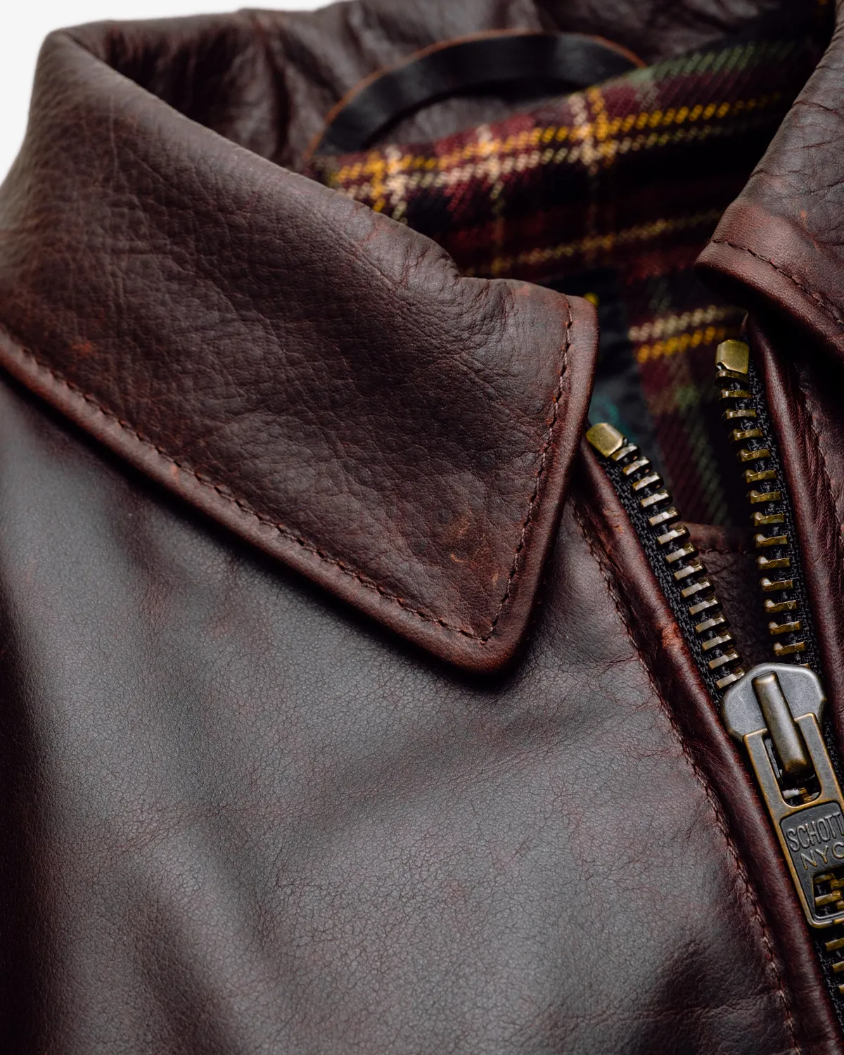 Schott NYC 557 skinnjakke brandy – burgunder cafe racer
