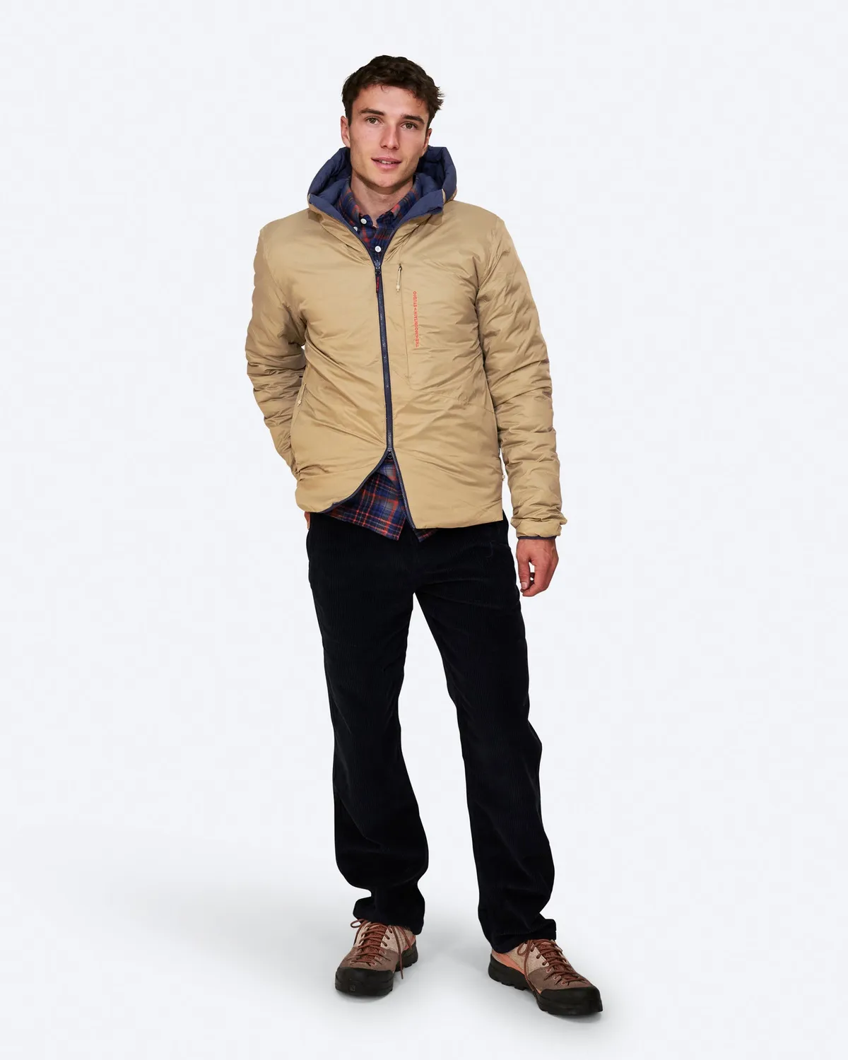 The Mountain Studio D-3 RL dunjakke Sky Captain-Kelp vendbar