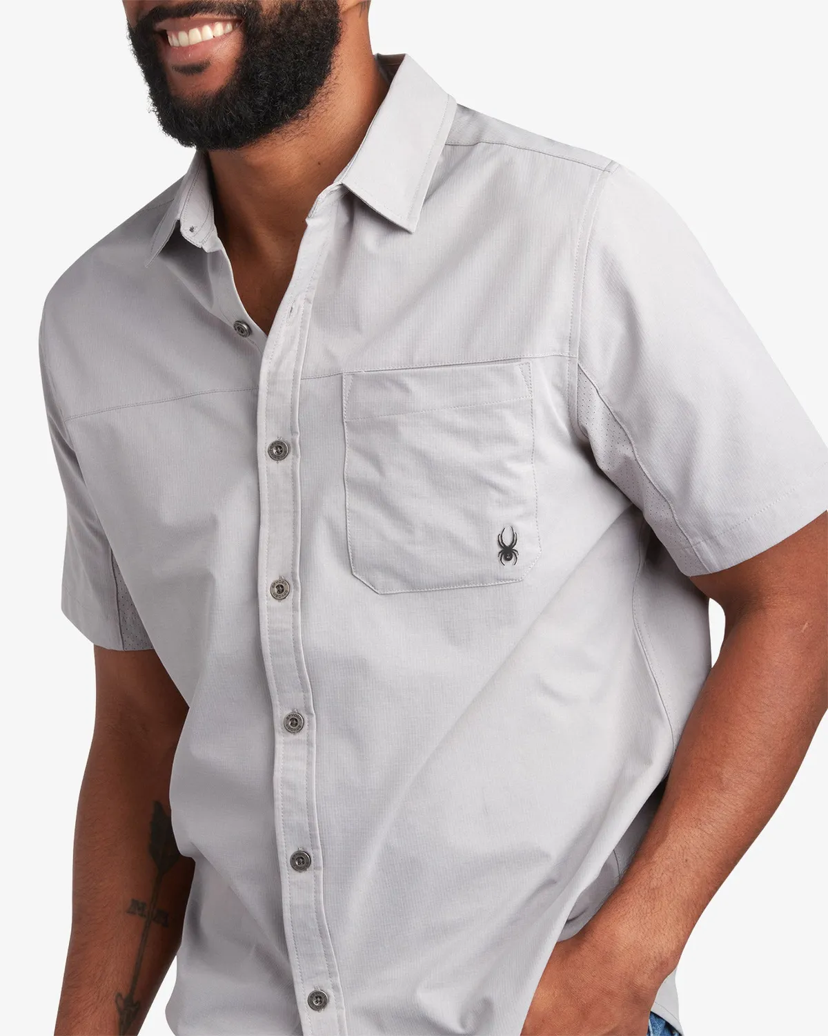 Spyder Ripstop polo Pewter – kortermet