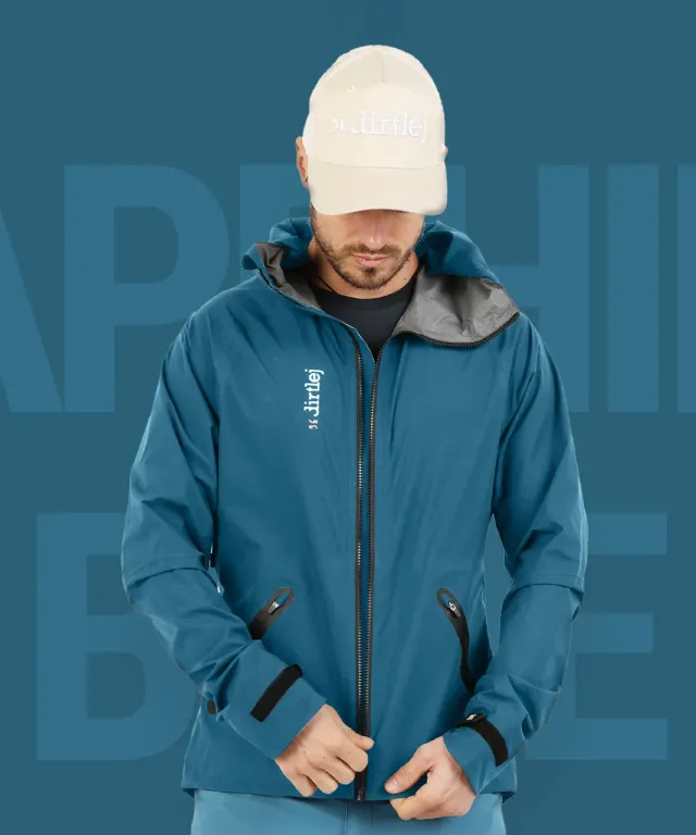 dirtlej weathershield regnjakke sapphire blue vanntett