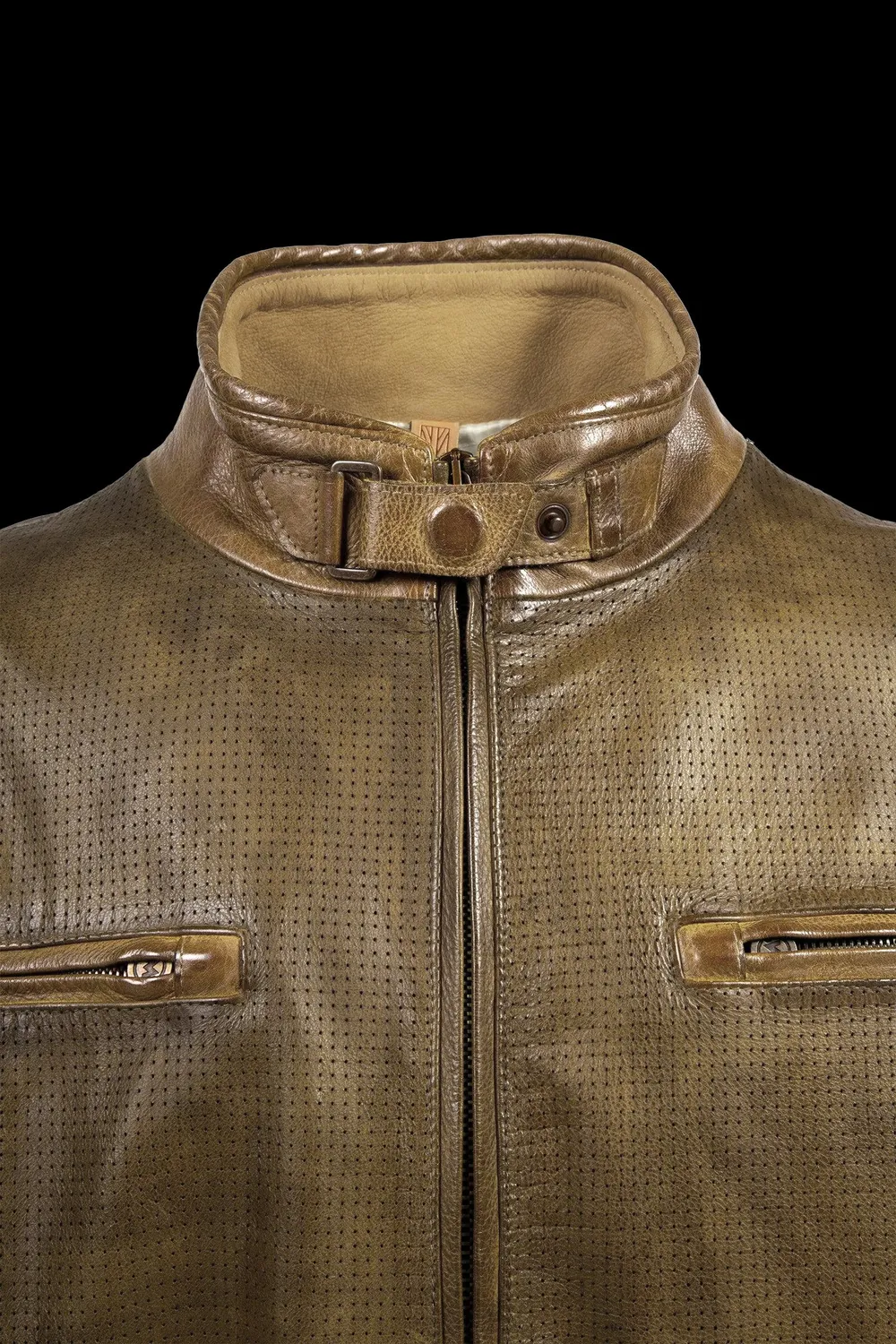 Matchless Osborne Vent Blouson skinnjakke bronse perforert